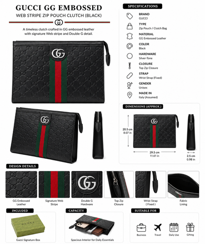 Gucci GG Embossed Leather Bag (Original)